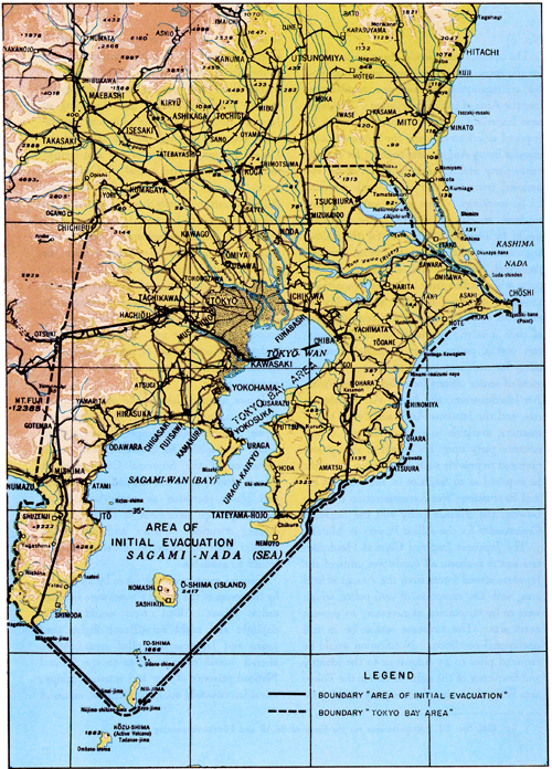 Plate No. 9, "Blacklist":  Area of Initial Evacuation and Withdrawal of Major Japanese Units
